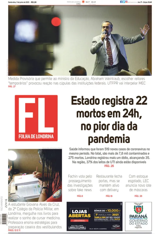 Imagem ilustrativa da imagem Capa 11/06/2020