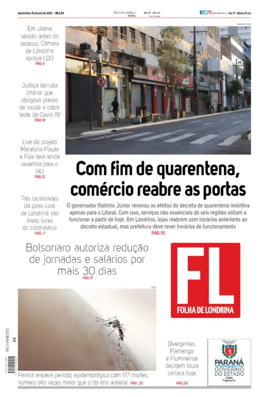 Imagem ilustrativa da imagem Capa 15/07/2020