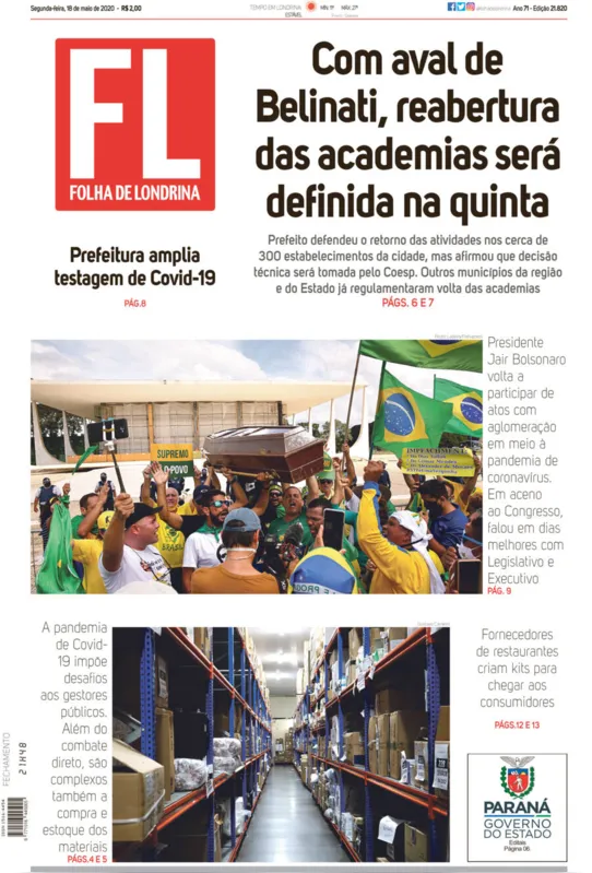 Imagem ilustrativa da imagem Capa 18/05/2020