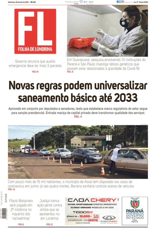 Imagem ilustrativa da imagem Capa 26/06/2020