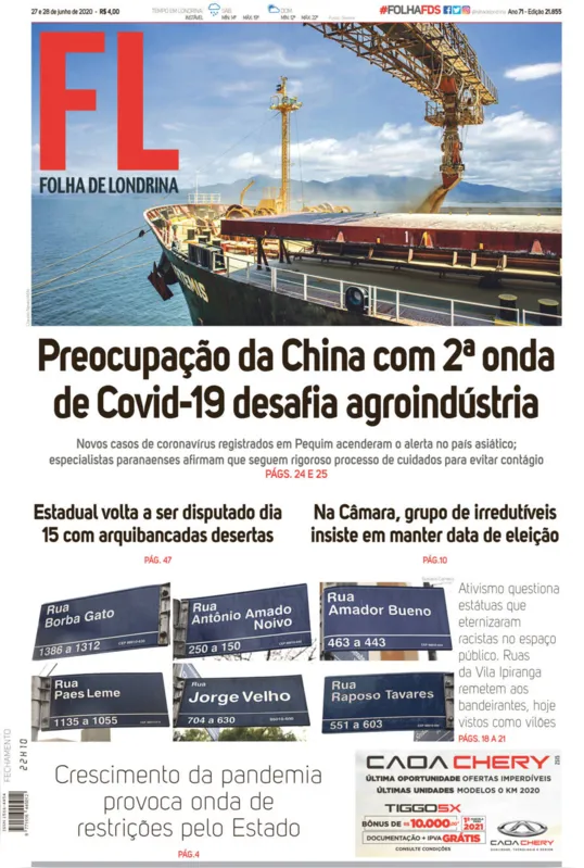 Imagem ilustrativa da imagem Capa 27/06/2020