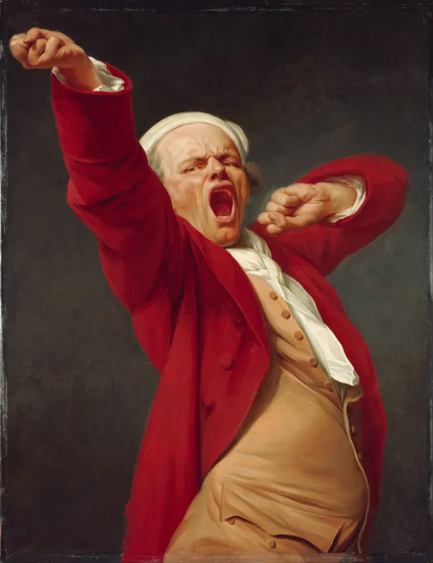 Pintura sobre tela "O Bocejo" auto retrato de Joseph Ducreux de 1783 