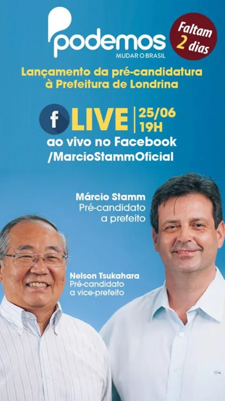 Imagem ilustrativa da imagem Lançamentos de pré-candidatos a prefeito de Londrina na era das Lives