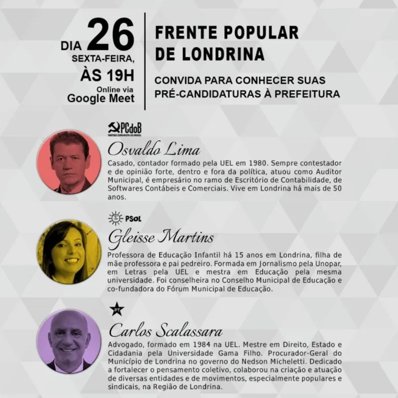 Imagem ilustrativa da imagem Lançamentos de pré-candidatos a prefeito de Londrina na era das Lives