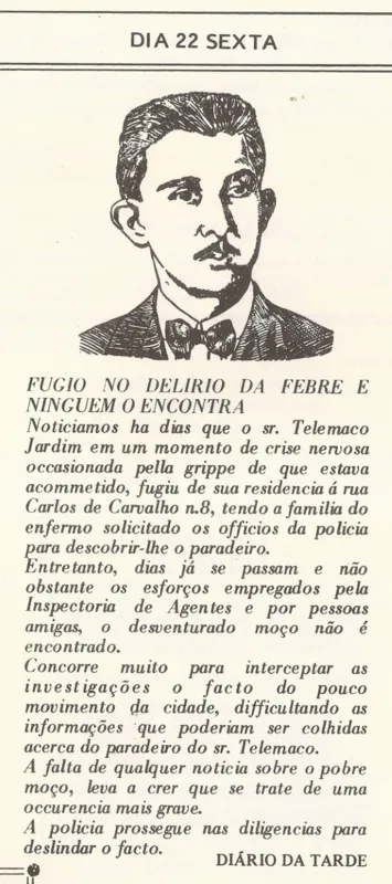 Recortes de jornais da época trazem anúncios e histórias inusitadas