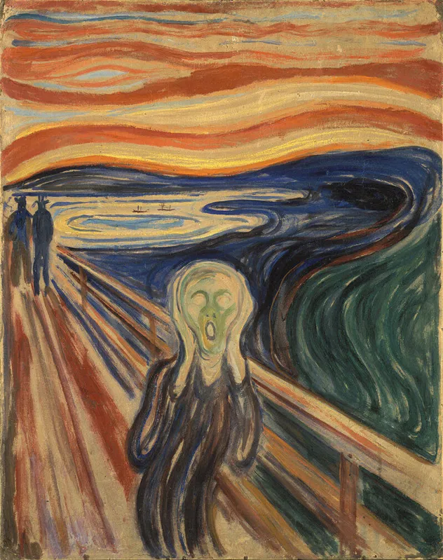 O Grito: tela inspirada numa cena vista por Munch está sofrendo os efeitos do tempo pela qualidade da tinta usada