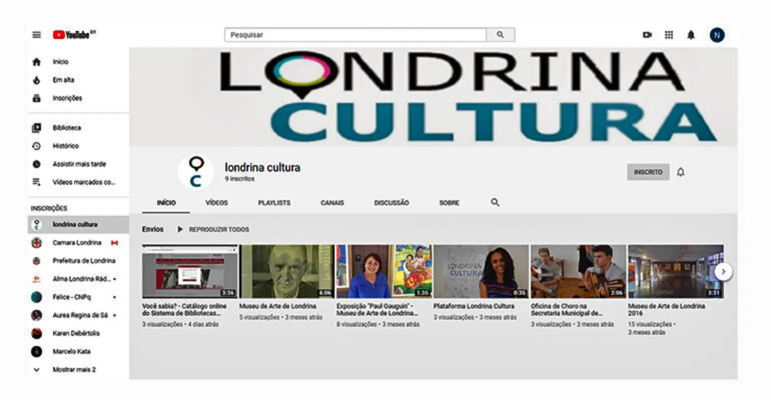 Imagem ilustrativa da imagem Secretaria de Cultura lança canal no Youtube