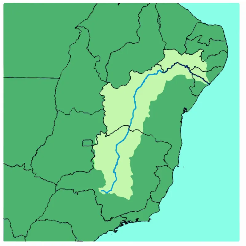 Mapa da bacia do Rio São Francisco 