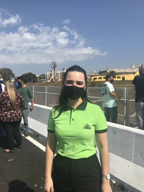 Dayene Pereira, 33, comerciária: " a entrega era muito  esperada e agora toda a população será beneficiada"