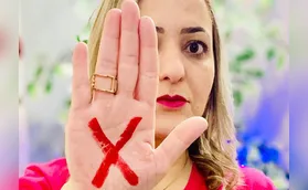 Sinal vermelho contra a violência doméstica
