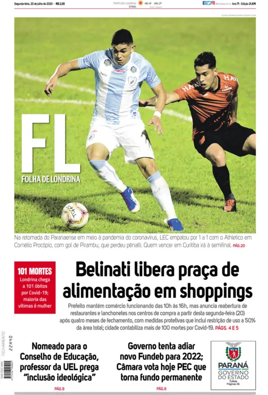 Imagem ilustrativa da imagem Capa 20/07/2020