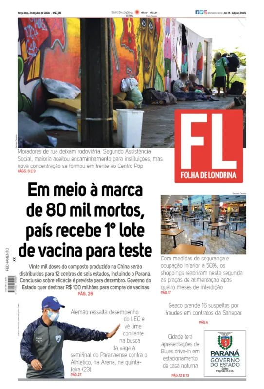 Imagem ilustrativa da imagem Capa 21/07/2020