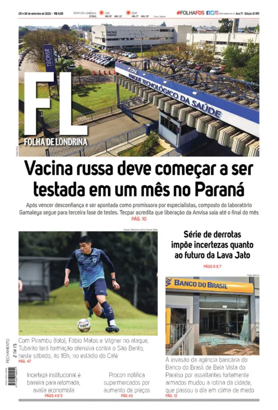 Imagem ilustrativa da imagem Capa 05/09/2020