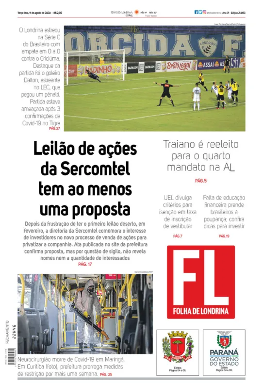Imagem ilustrativa da imagem Capa 11/08/2020