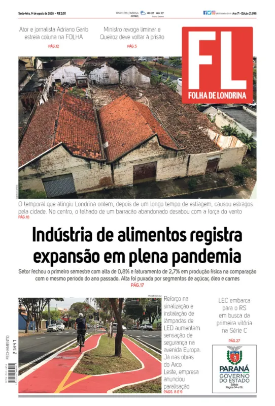 Imagem ilustrativa da imagem Capa 14/08/2020
