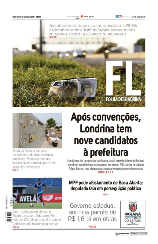 Imagem ilustrativa da imagem Capa 17/09/2020