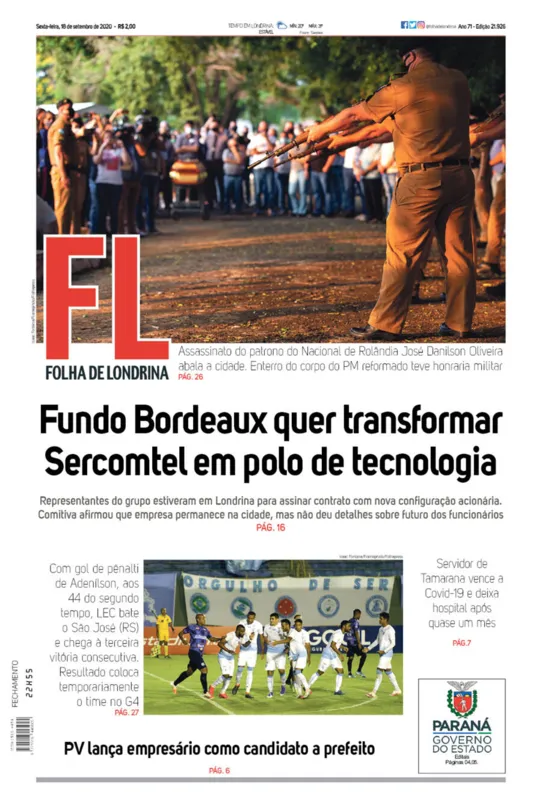 Imagem ilustrativa da imagem Capa 18/09/2020