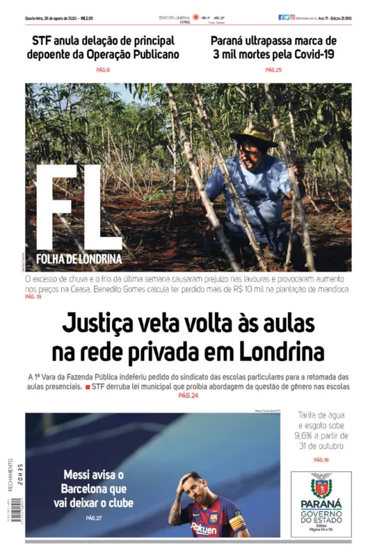 Imagem ilustrativa da imagem Capa 26/08/2020
