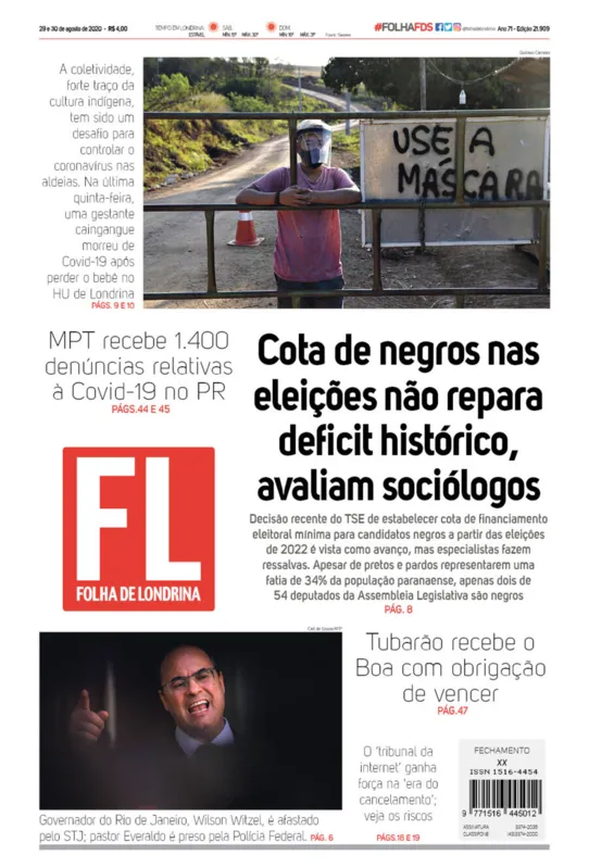 Imagem ilustrativa da imagem Capa 29/08/2020
