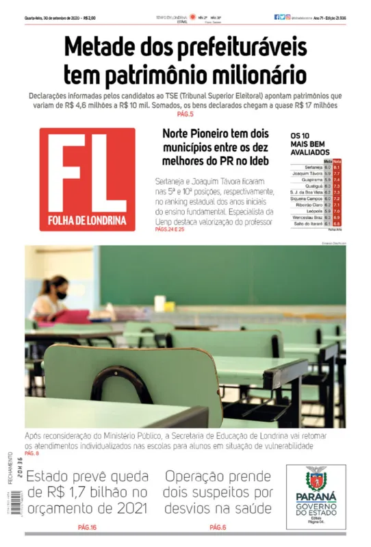 Imagem ilustrativa da imagem Capa 30/09/2020