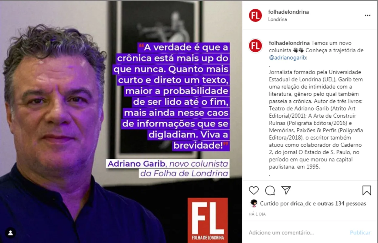 Imagem ilustrativa da imagem Novo colunista da FOLHA
