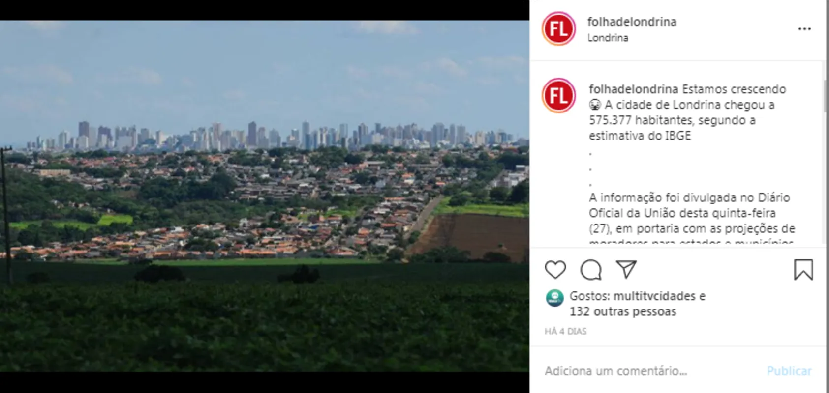 Imagem ilustrativa da imagem Parabéns, Londrina