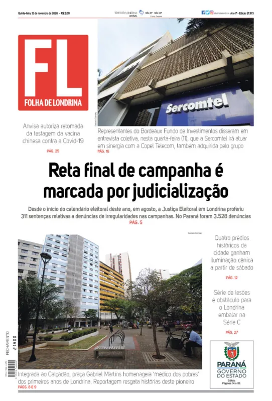 Imagem ilustrativa da imagem Capa 12/11/2020