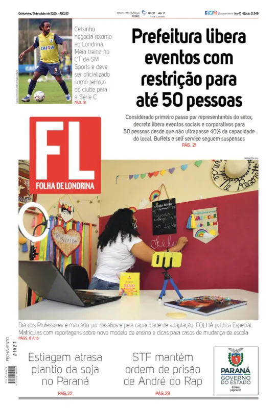 Imagem ilustrativa da imagem Capa 15/10/2020