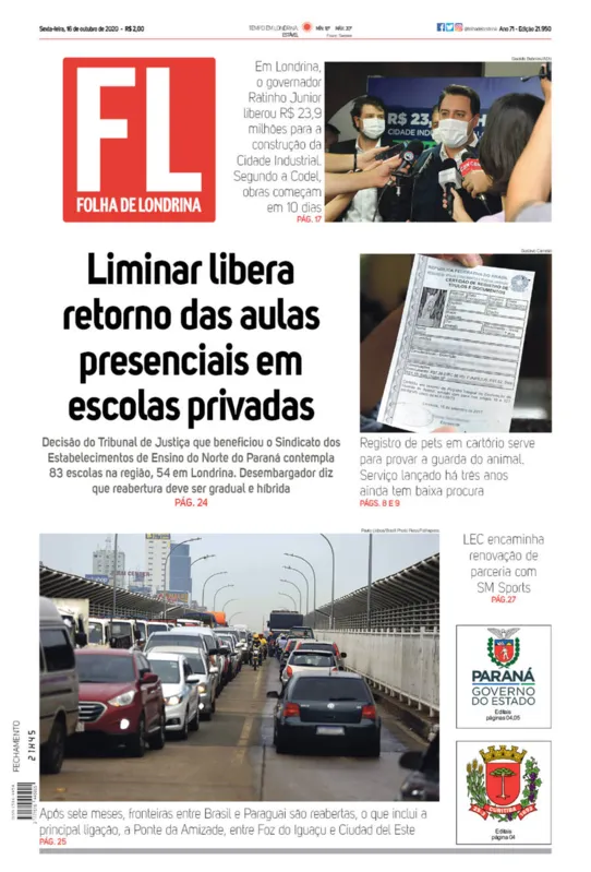 Imagem ilustrativa da imagem Capa 16/10/2020