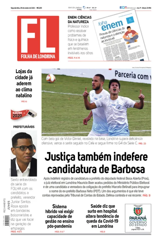 Imagem ilustrativa da imagem Capa 26/10/2020