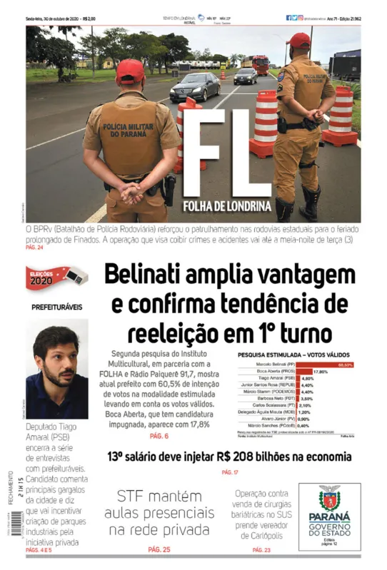 Imagem ilustrativa da imagem Capa 30/10/2020
