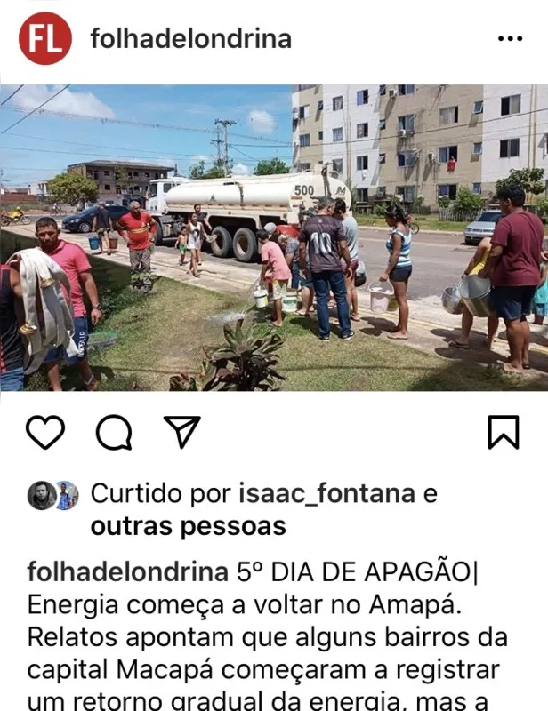 Imagem ilustrativa da imagem FOLHA NAS REDES - Drama no Amapá