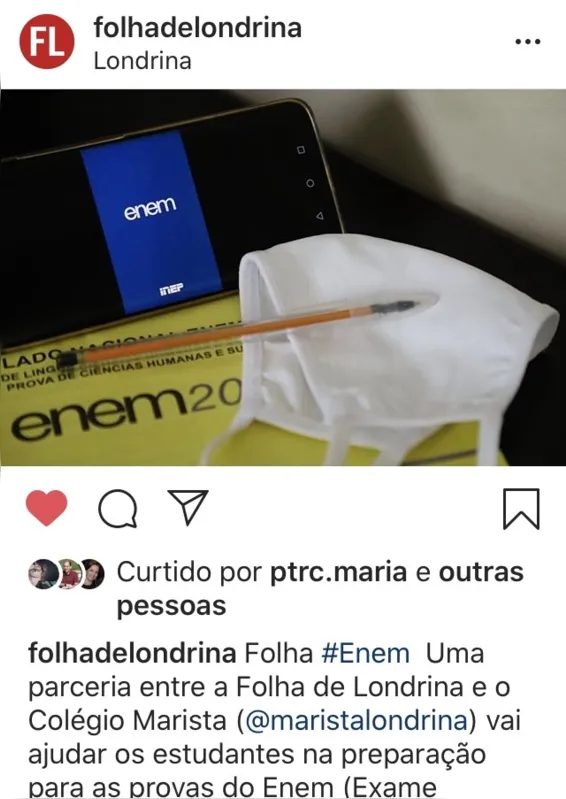 Imagem ilustrativa da imagem FOLHA NAS REDES - Enem