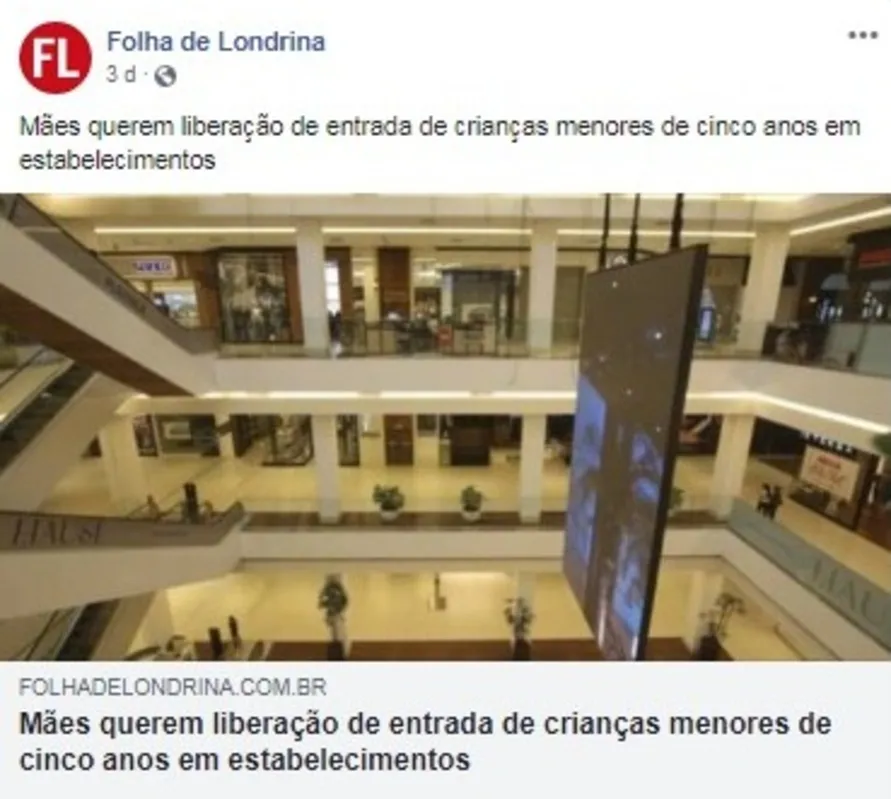 Imagem ilustrativa da imagem FOLHA NAS REDES| Liberação de crianças