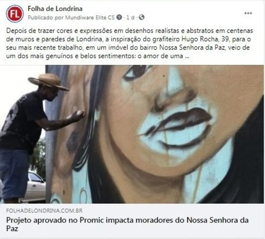 Imagem ilustrativa da imagem Folha Nas Redes| Arte do Graffiti