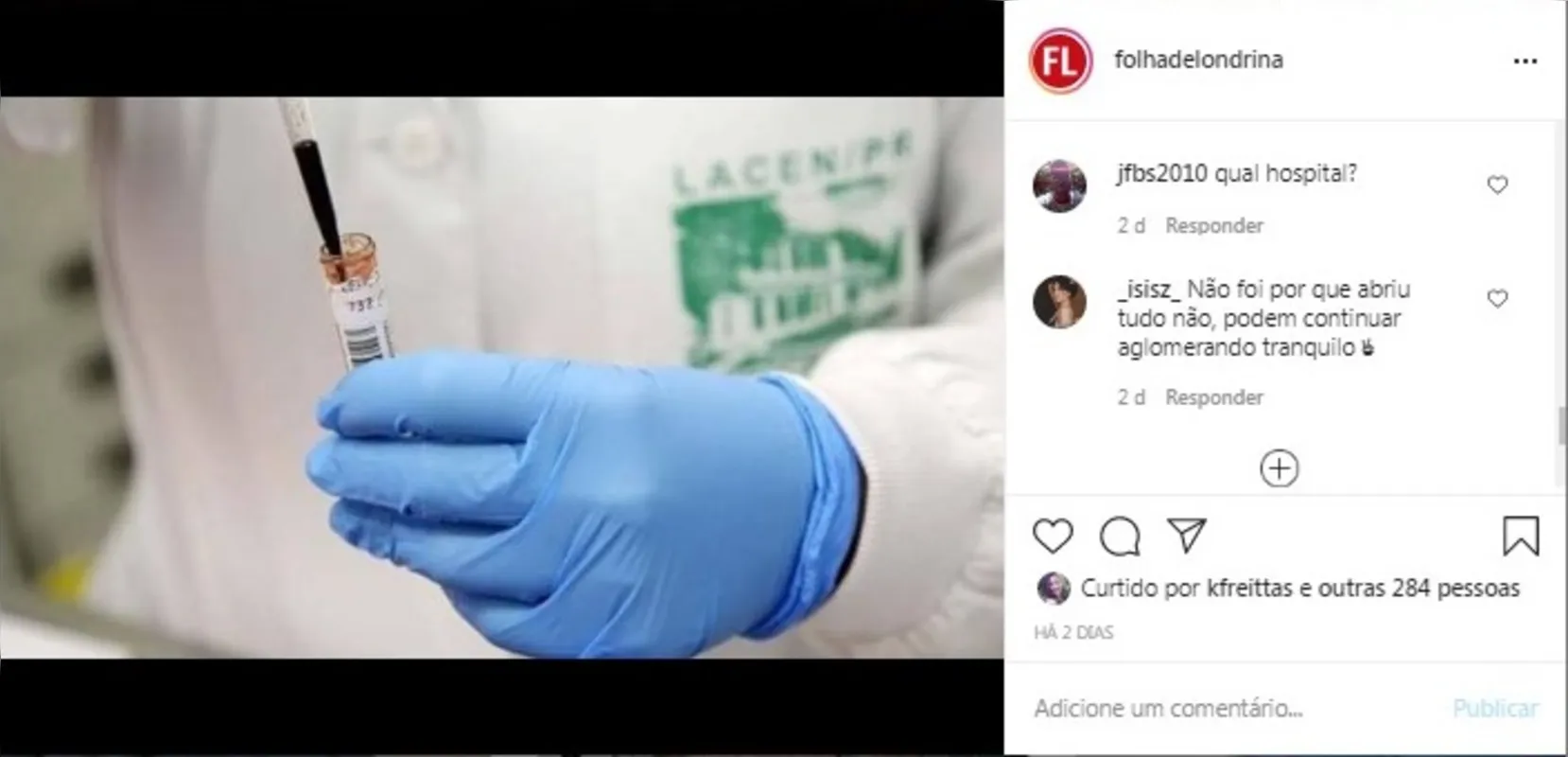 Imagem ilustrativa da imagem Folha nas Redes|  Surto em hospital