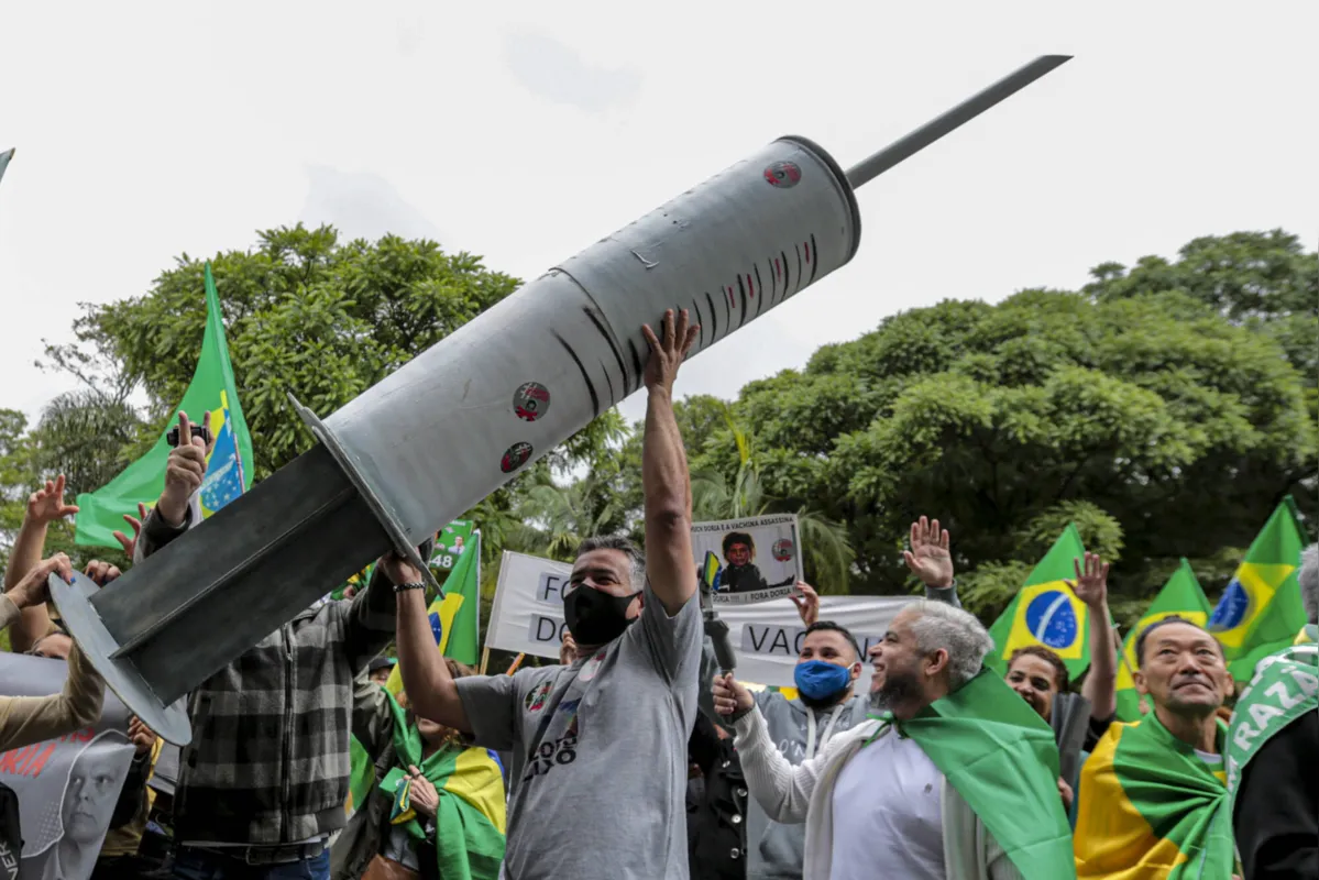 Imagem ilustrativa da imagem Grupo 'anti-Doria' faz protesto contra a obrigatoriedade da vacina em SP