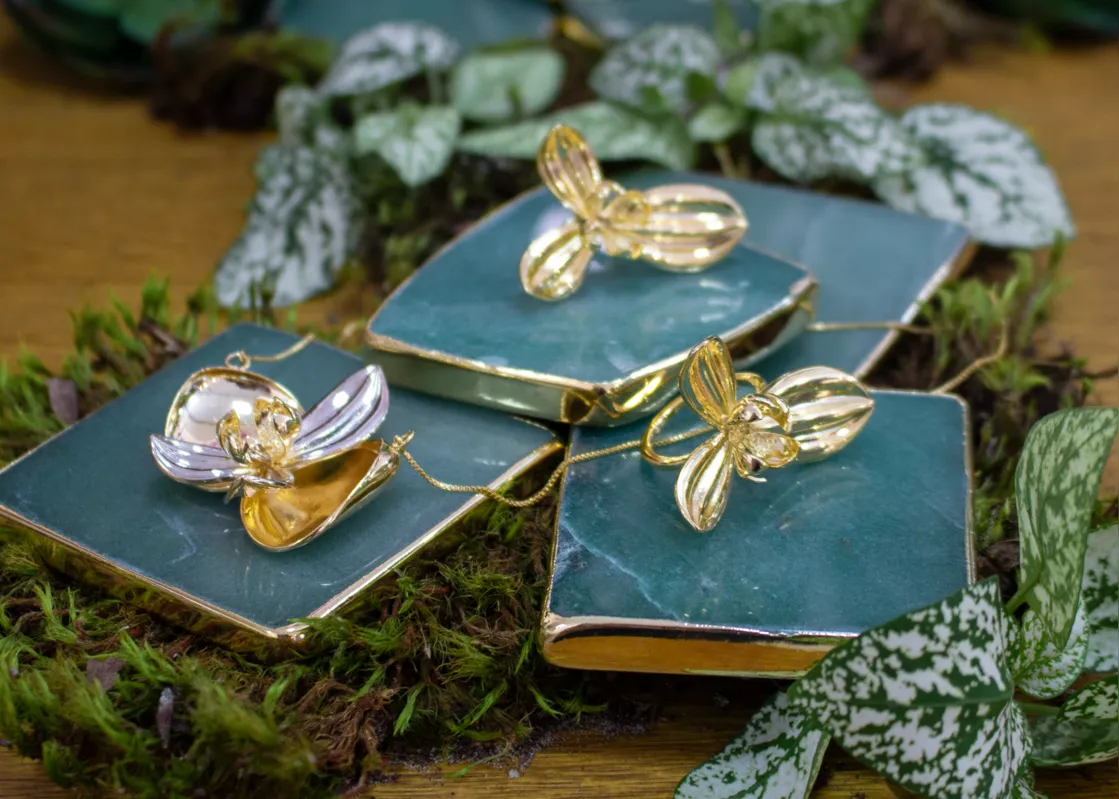 Colar Orquídea Essência, Anel Vitalidade