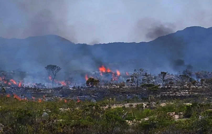 Segundo o Corpo de Bombeiros, áreas atingidas na Chapada Diamantina não queimavam há 20 anos