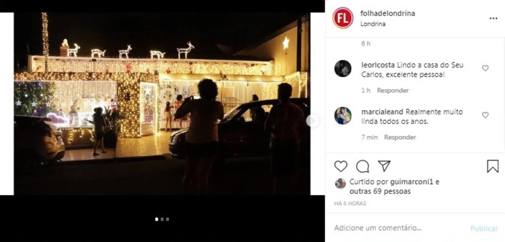 Imagem ilustrativa da imagem FOLHA NAS REDES - Iluminação de Natal