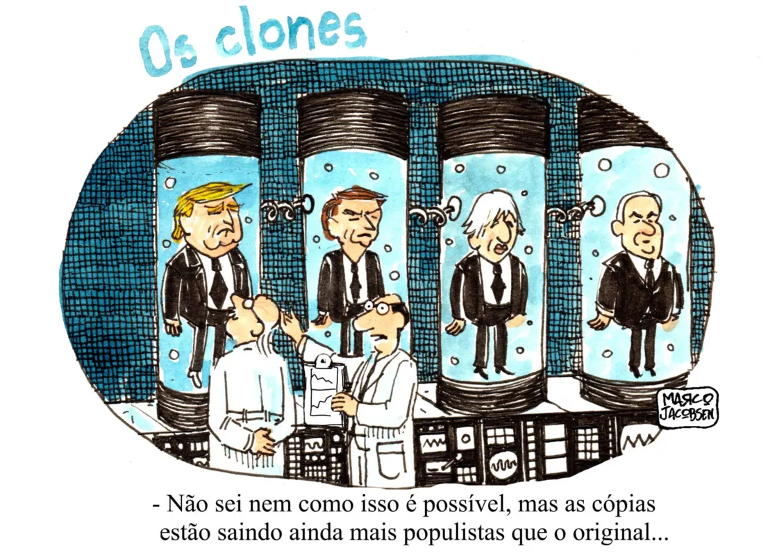 Janeiro - A reportagem foi ilustrada com charges publicadas na FOLHA ao longo do ano 