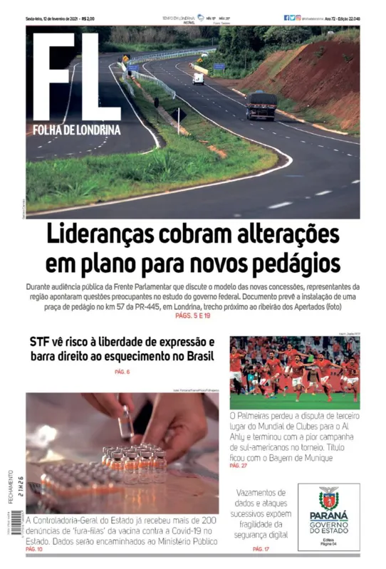 Imagem ilustrativa da imagem Capa 12/02/2021