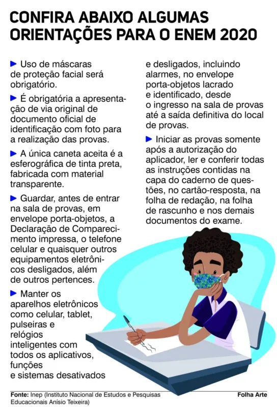 Imagem ilustrativa da imagem Estudantes encaram Enem no auge da pandemia