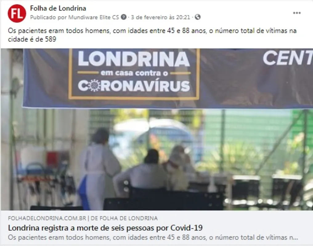 Imagem ilustrativa da imagem FOLHA NAS REDES - Covid-19