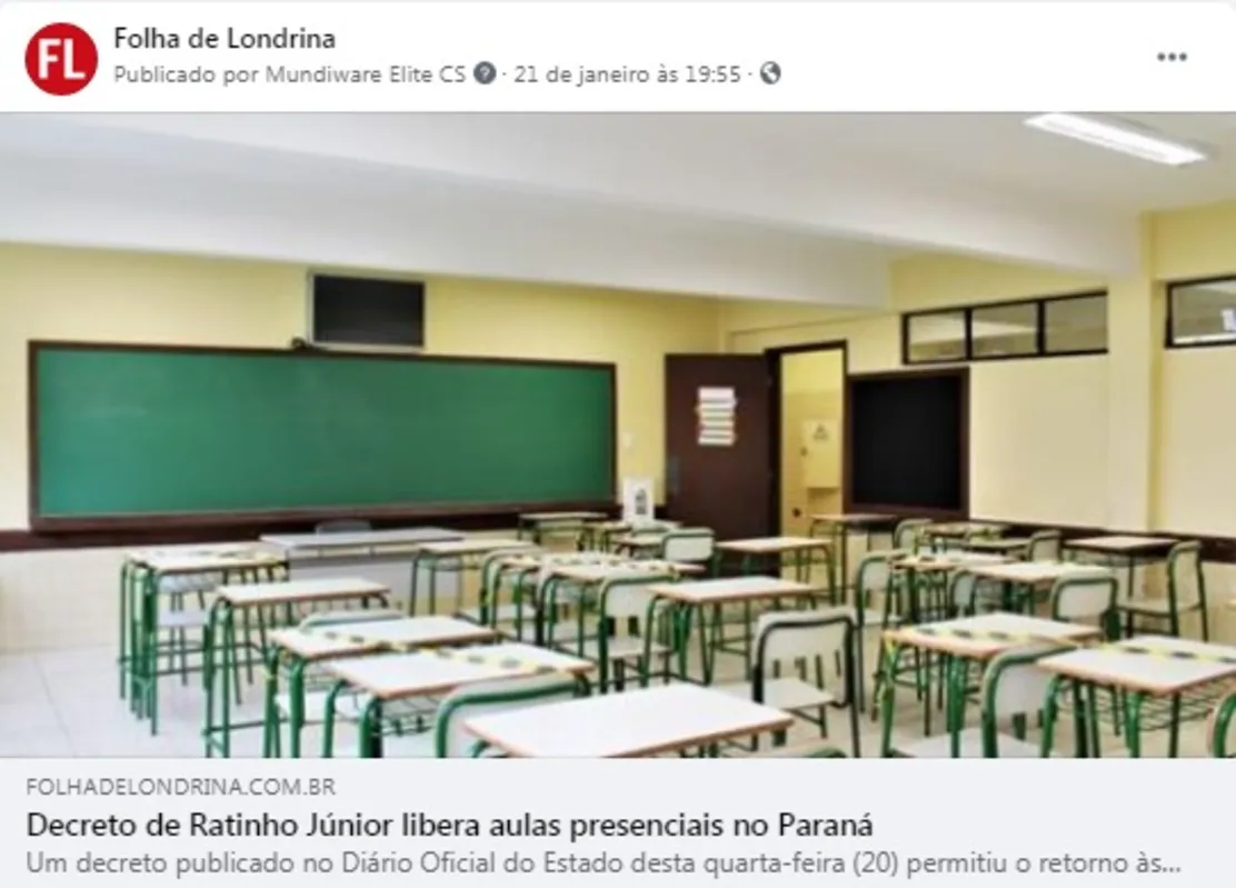 Imagem ilustrativa da imagem Folha nas redes| Covid-19 e aulas