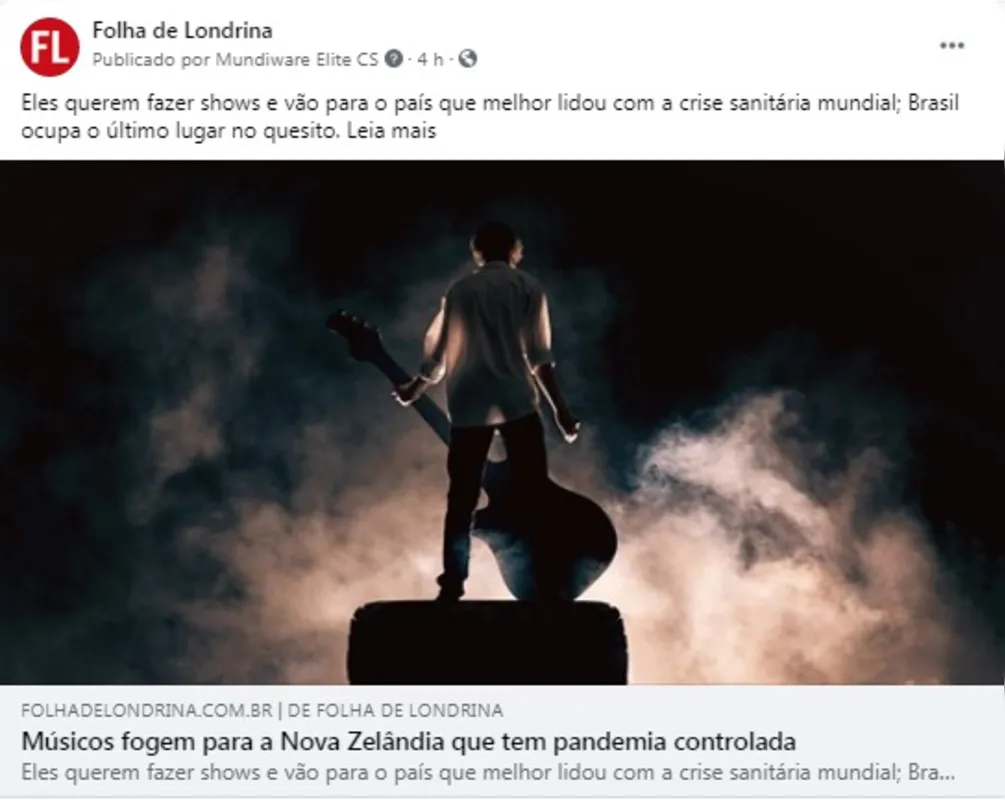 Imagem ilustrativa da imagem Folha nas redes| Música e pandemia