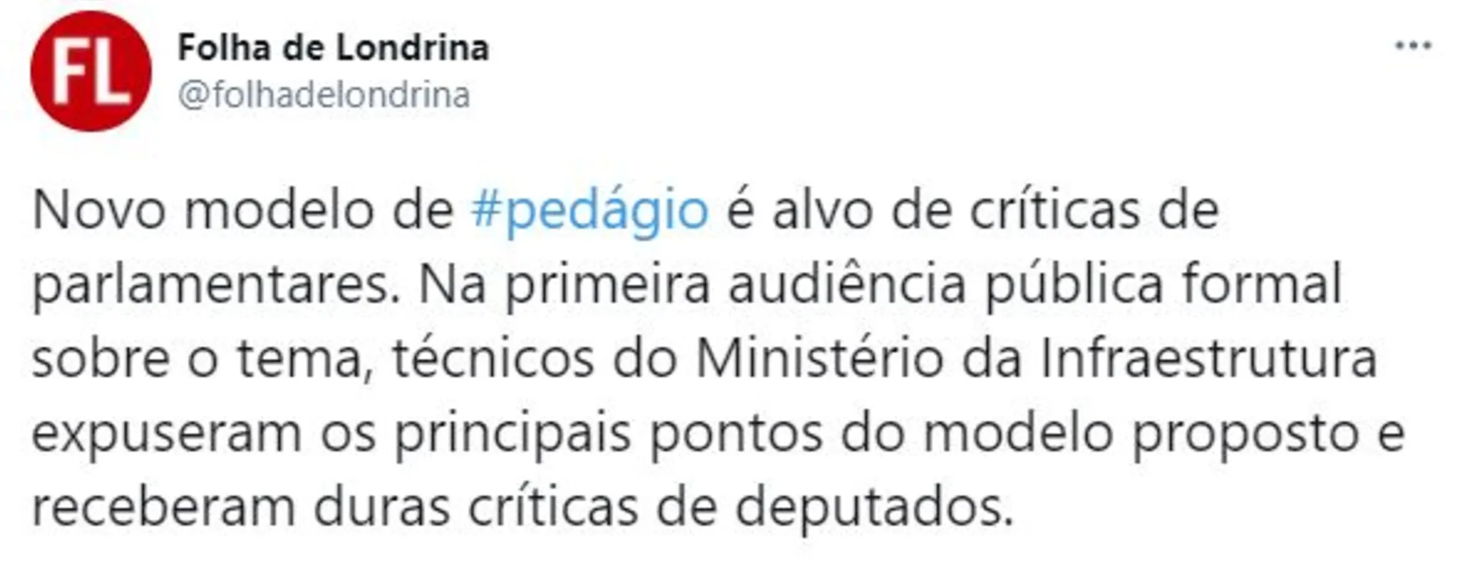 Imagem ilustrativa da imagem Folha nas redes| Pedágio