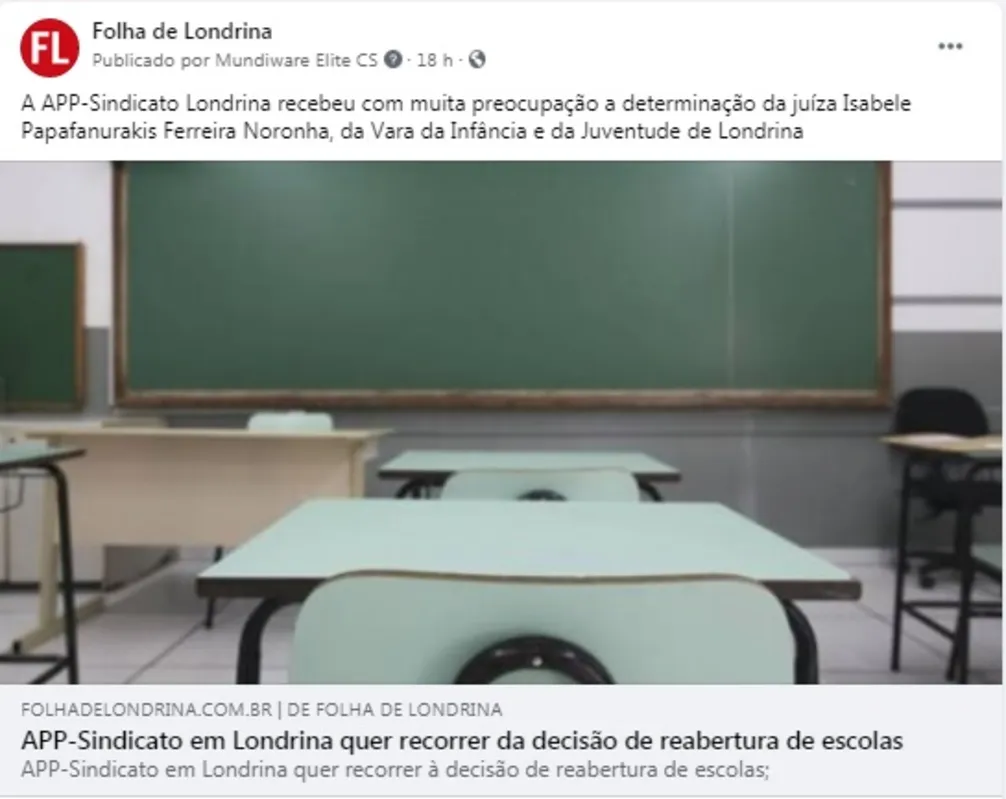 Imagem ilustrativa da imagem Folha nas redes| Volta às Aulas