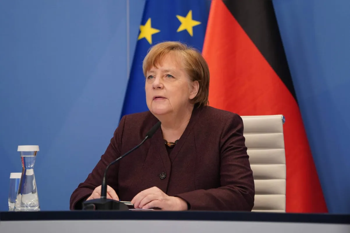 Merkel usou sua palestra para pedir ao novo presidente americano, Joe Biden, que apoie a tributação de gigantes de tecnologia