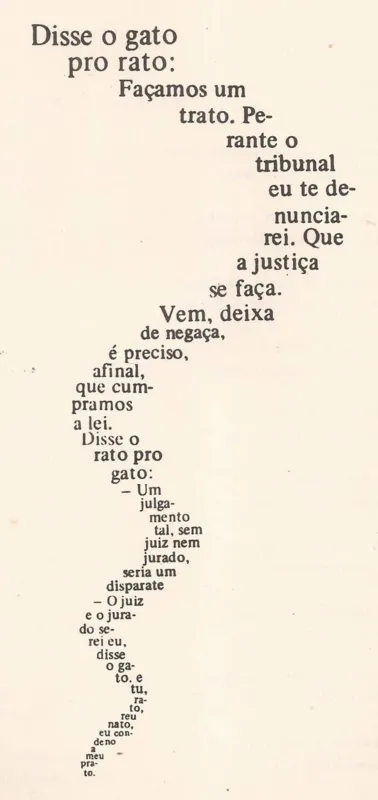 “Poema-Cauda” de Lewis Carroll em tradução de Augusto de Campos que integra o livro “O Anticrítico”